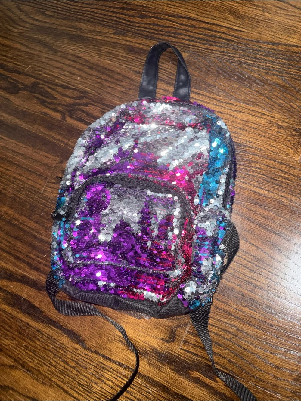 Kids Sequin Mini Backpack - Purple, Silver & Blue